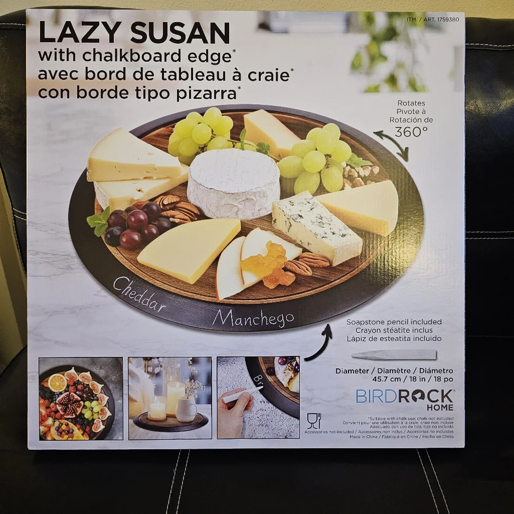 Lazy Susan with chalkboardedge, NWT
